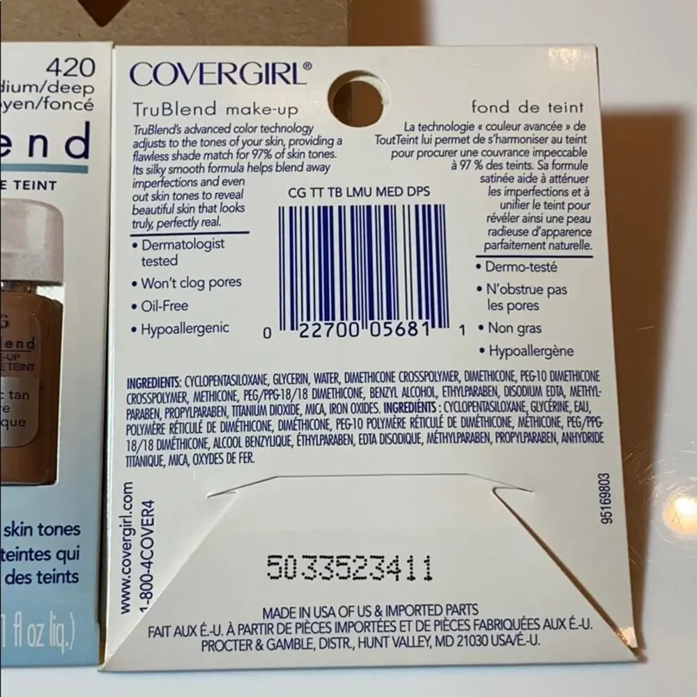NEW Lot 6 CoverGirl TruBlend MEDIUM DEEP FOUNDATION 420 Flawless Liquid Packets